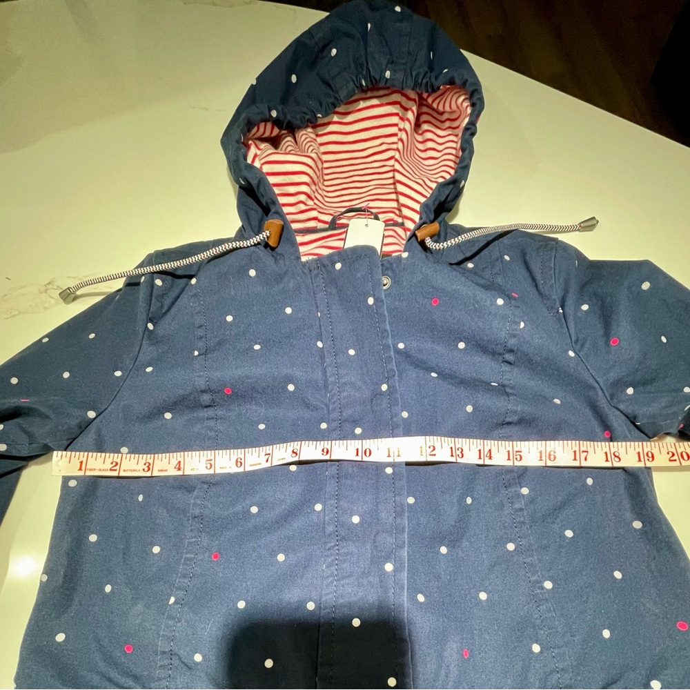 🥳🥳TALBOTS Hooded Jacket, Navy with red/white dots, Size SP - Picture 3 of 6
